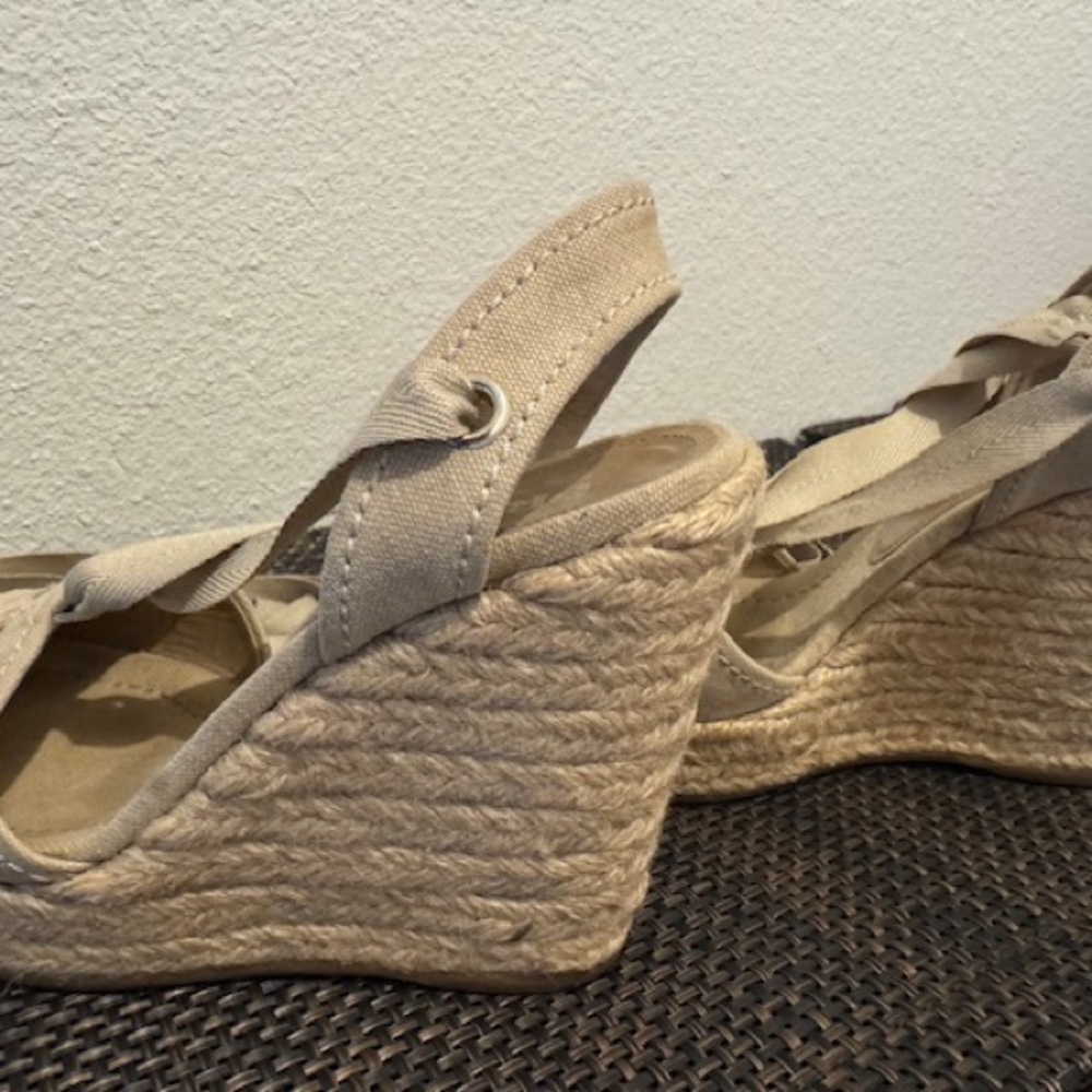 Prada Women's Tan Espadrille Wedges - Picture 3 of 4